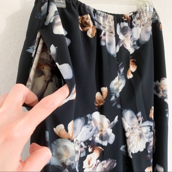 Vince Peony Print Silk Pull on Culottes L - Picture 6 of 9